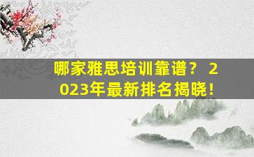 哪家雅思培训靠谱？ 2023年最新排名揭晓！